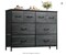 Dresser for Bedroom with Eight Drawers, Dresser, Chest of Drawers, and Wide Fabric Storage and Organization The nursery, living room, hallway, and closet Black Wood Grain Print in Charcoal